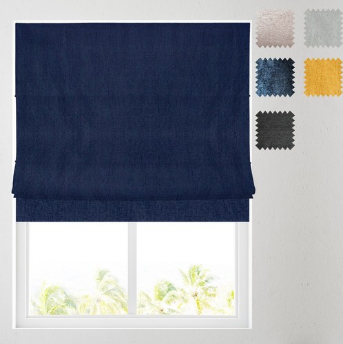 Chenille lined roman blinds - chenille,