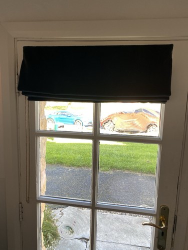 Roman blind dark - roman, teal