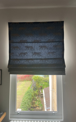 Roman blind navy charcoal gold - roman,