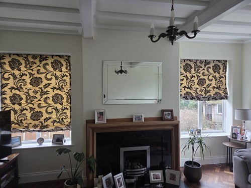 Beige black romo print lined - &,