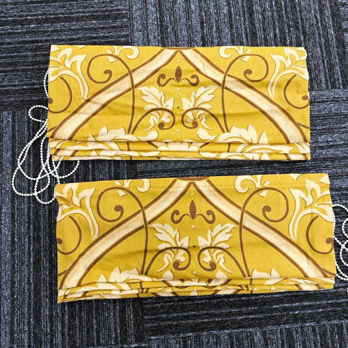Gold cream damask floral - gold/cream,
